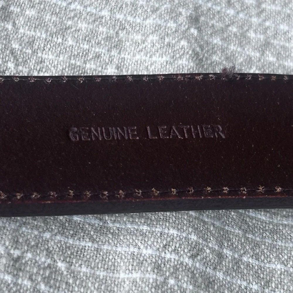Jos A Bank Nautical Flag Belt Brown Leather Size 44 Needs Cleaning